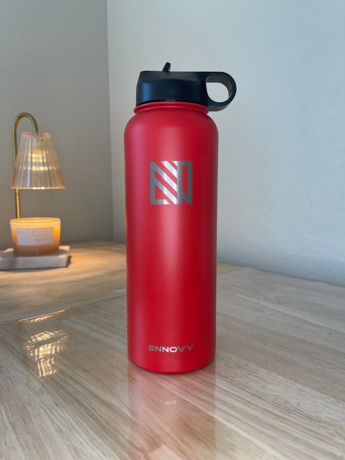 40oz Insulated Water Bottle with Straw Lid & Spout Lid