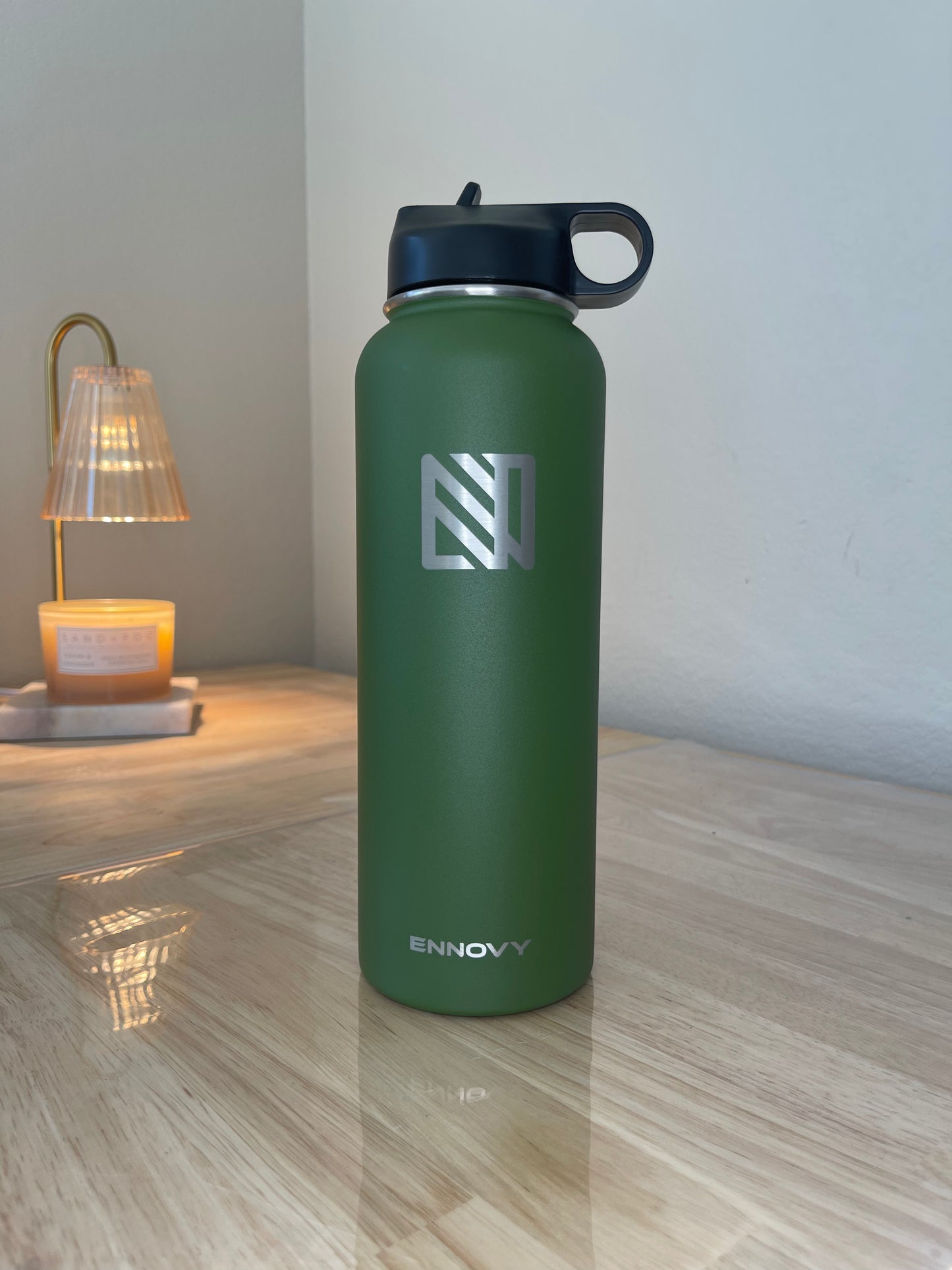 40oz Insulated Water Bottle with Straw Lid & Spout Lid